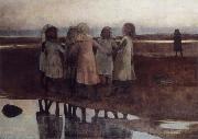 William Stott of Oldham The Kissing Ring oil painting on canvas